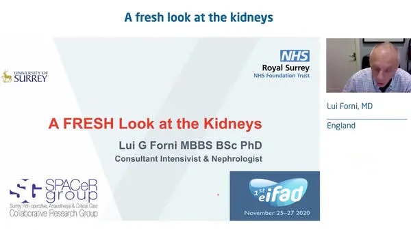 Video thumbnail of the title slide of the "Fresh look at the kidneys" presentation